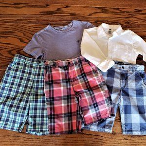 3 Pairs PLACE Plaid Shorts 14 Boys American Eagle Shirt Old Navy Shirt
